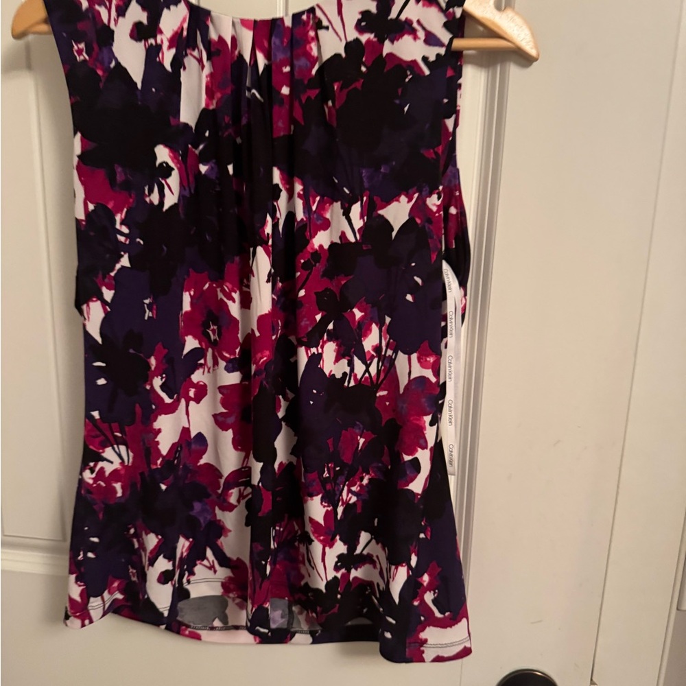 Floral Sleeveless Top in Purple and Pink